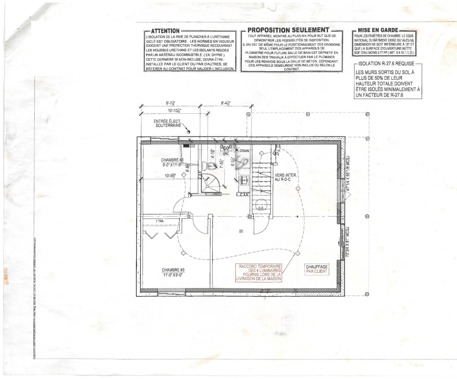 Basement floor plan / Plan du sous-sol